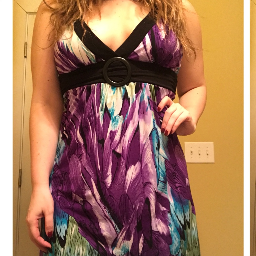 Halter top colorful cocktail dress - Picture 1 of 3